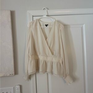 Express Ivory Sheer Blouse